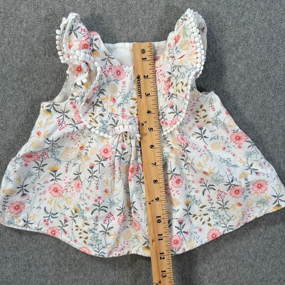Tommy Bahama Floral Dress Girl 12 Months White Pink Tassel Trim Cottagecore - Picture 5 of 8
